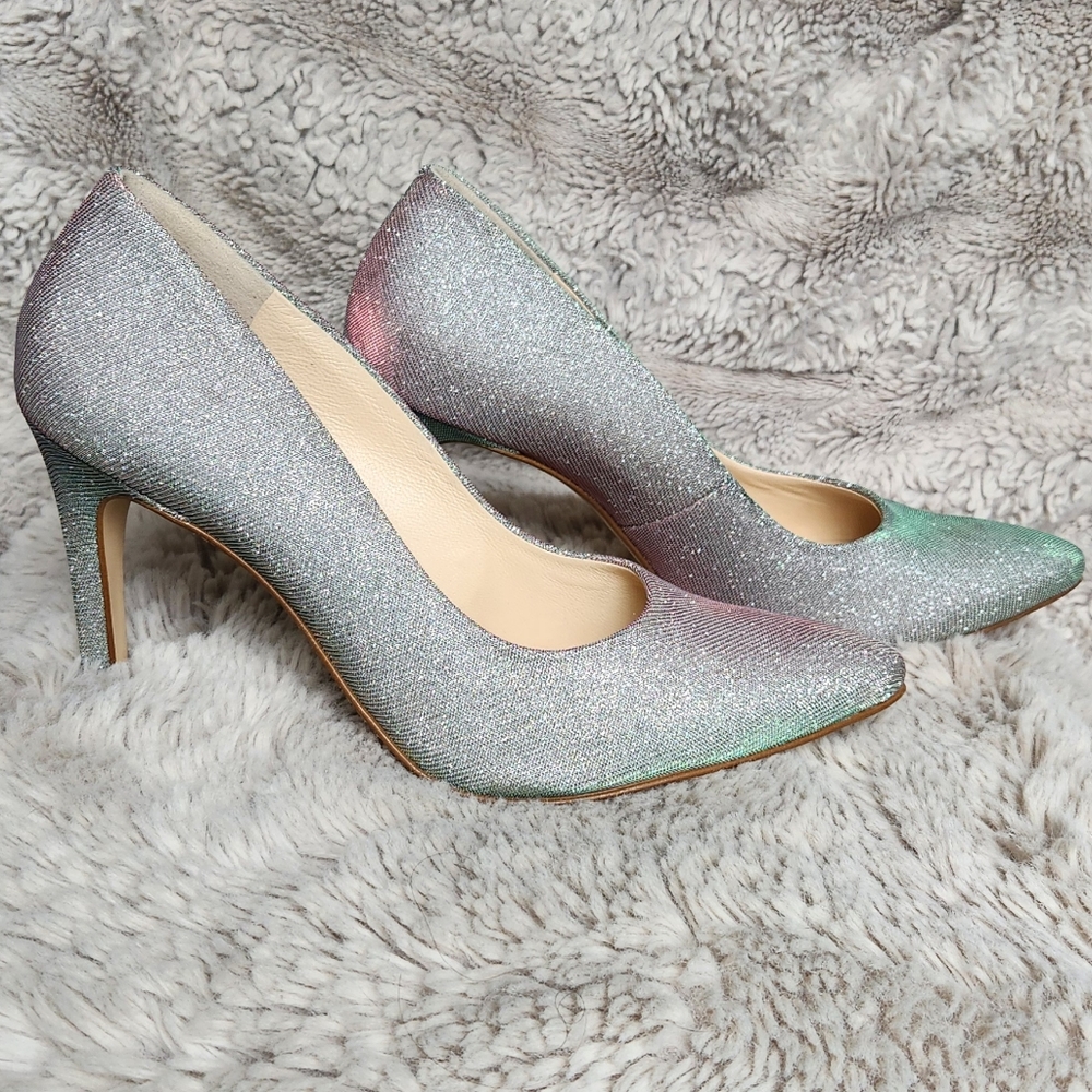 Paul Green Designer Iridescent Silver Heels - uk Size 6.5, us size 9 Worn 1 Time - Picture 4 of 13